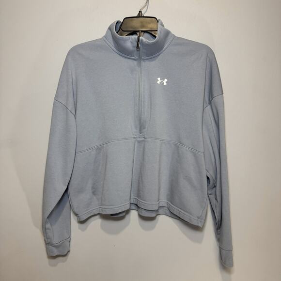 Under Armour women's Icon Fleece Oversized 1/2 Zip Crop Sweatshirt Size XS - Picture 1 of 7